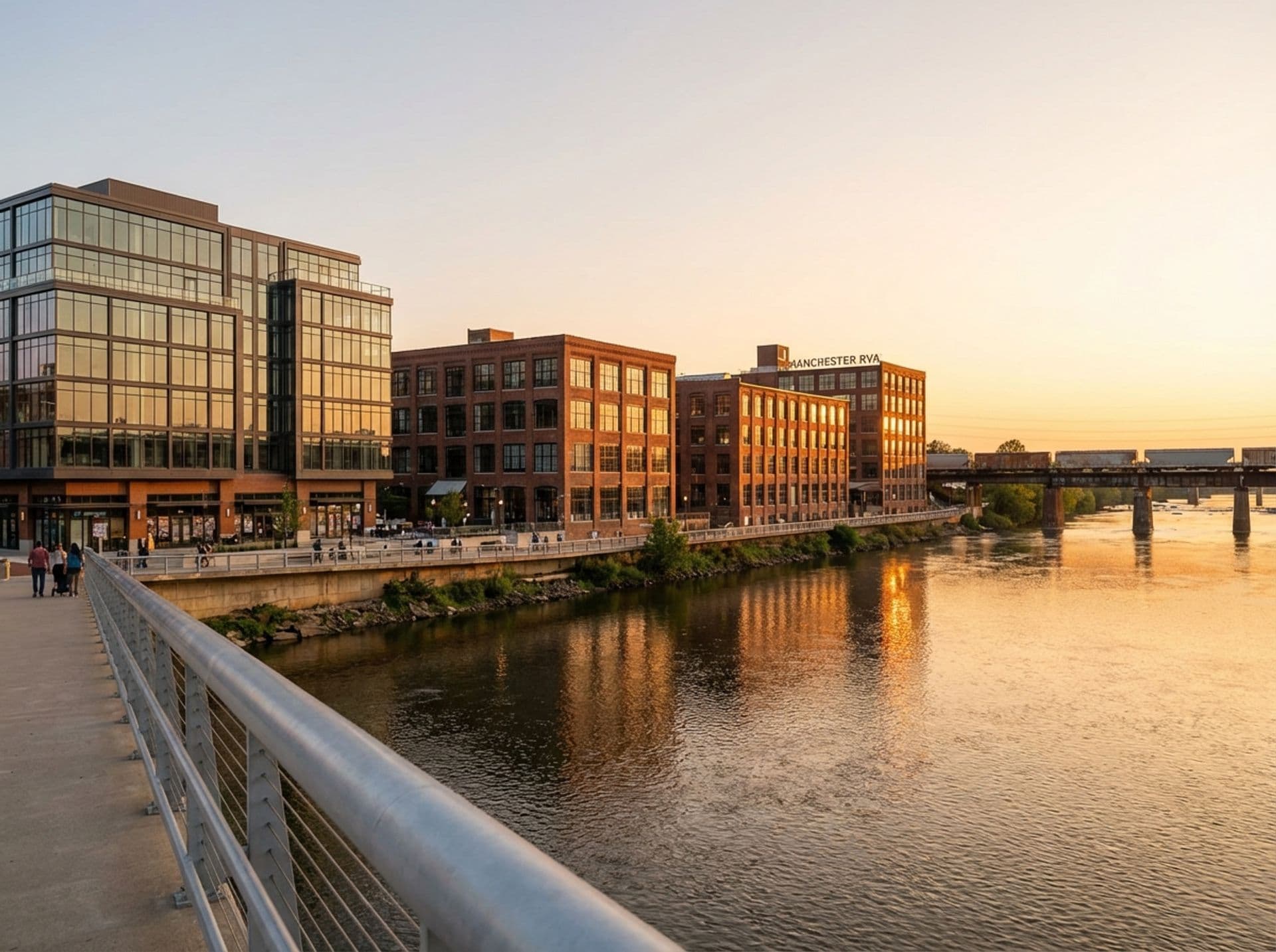 Manchester district Richmond showing riverfront development